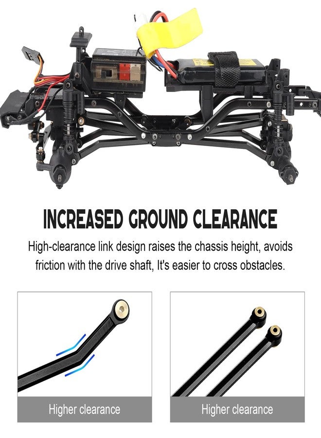 مجموعة وصلات توجيه عالية الخلوص من GoHobby لسيارات Axial SCX24 C10 AXI00001 Wrangler JLU AXI00002، 8 قطع (أسود) - Image 4